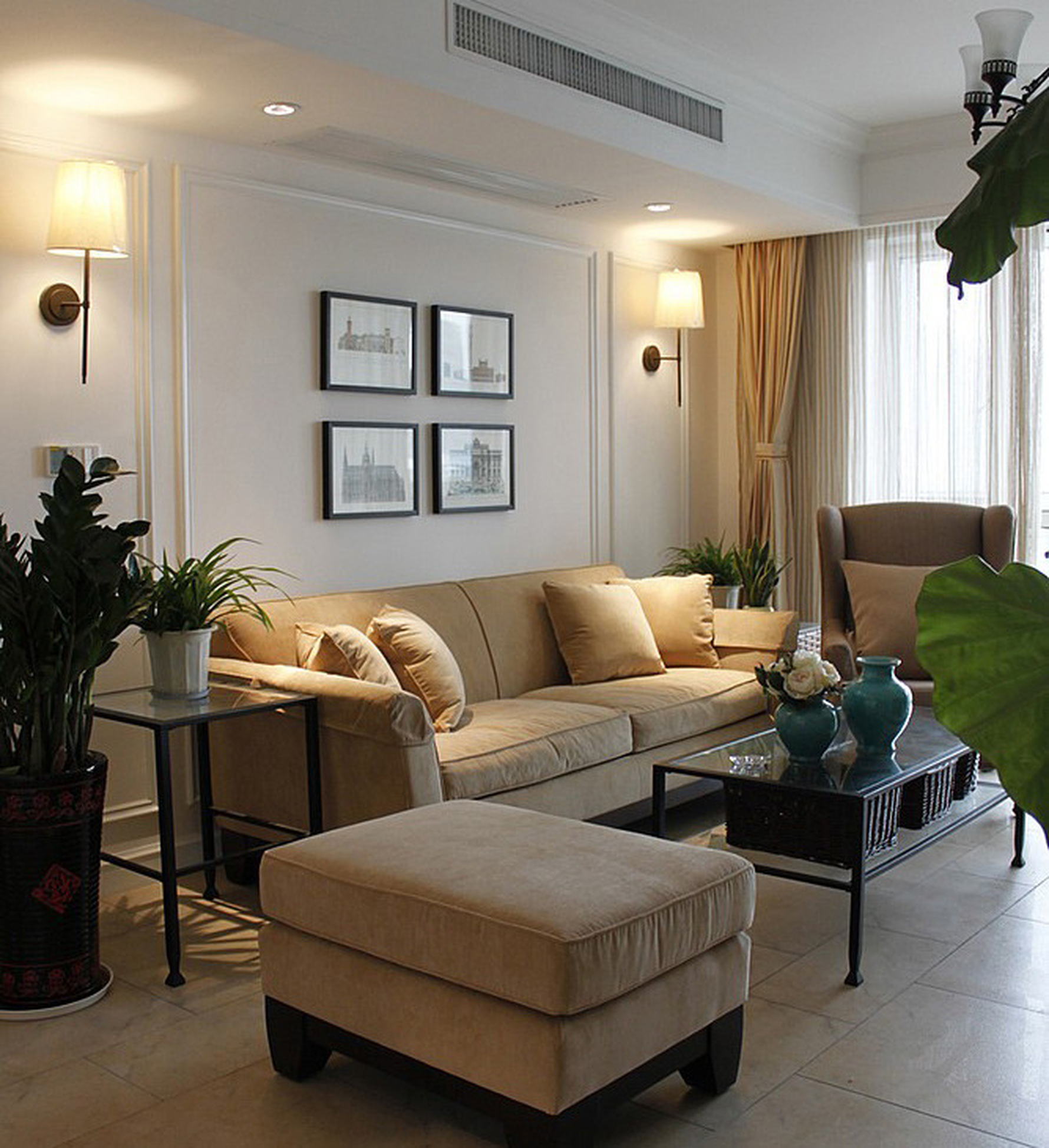 美式风格三室二厅装修设计效果图