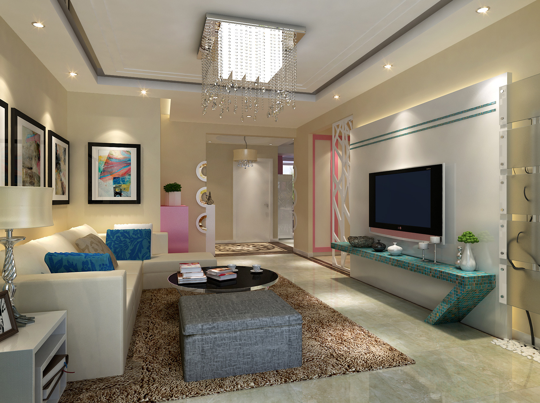 现代风格一室一厅装修设计效果图