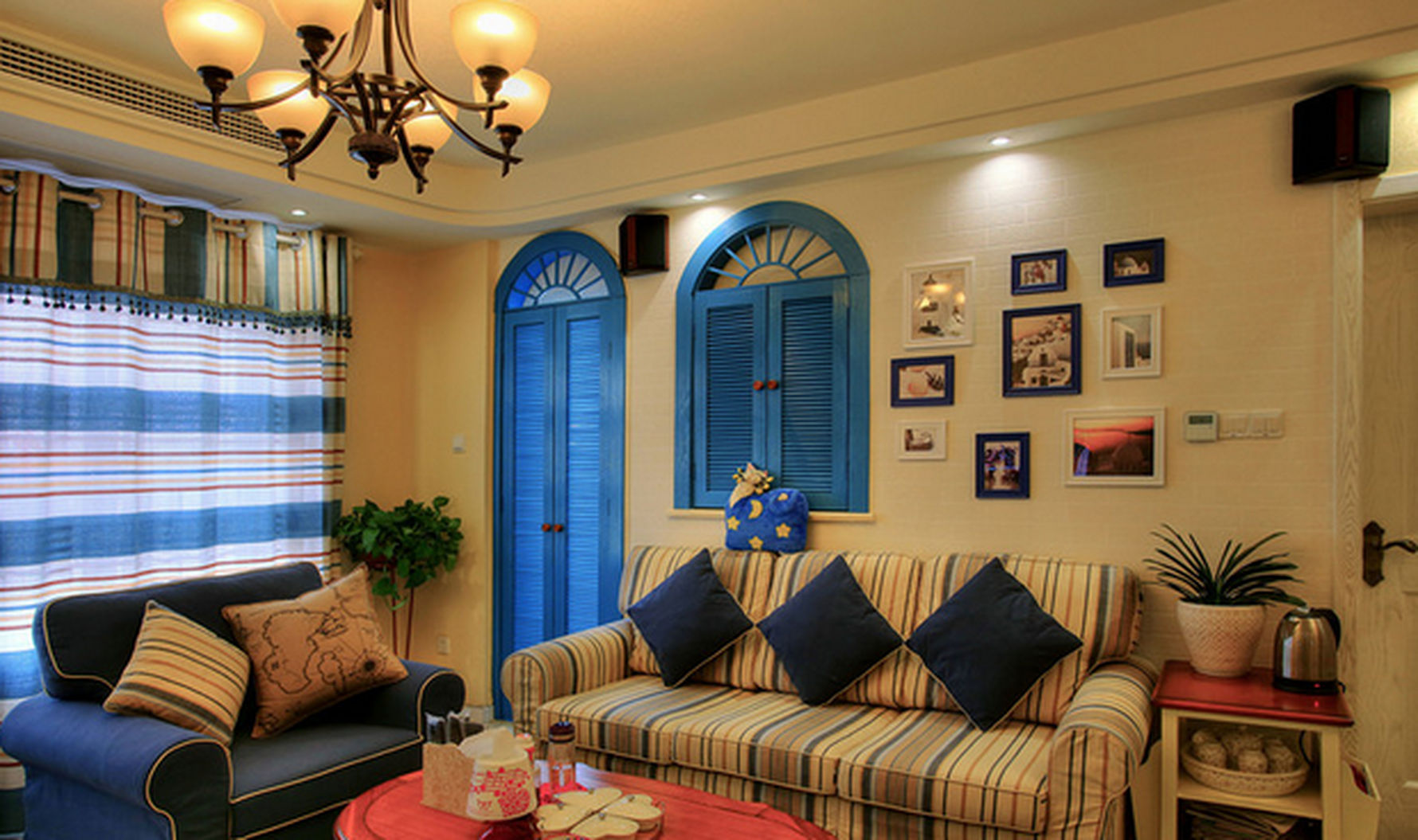 地中海风格三室一厅装修设计效果图