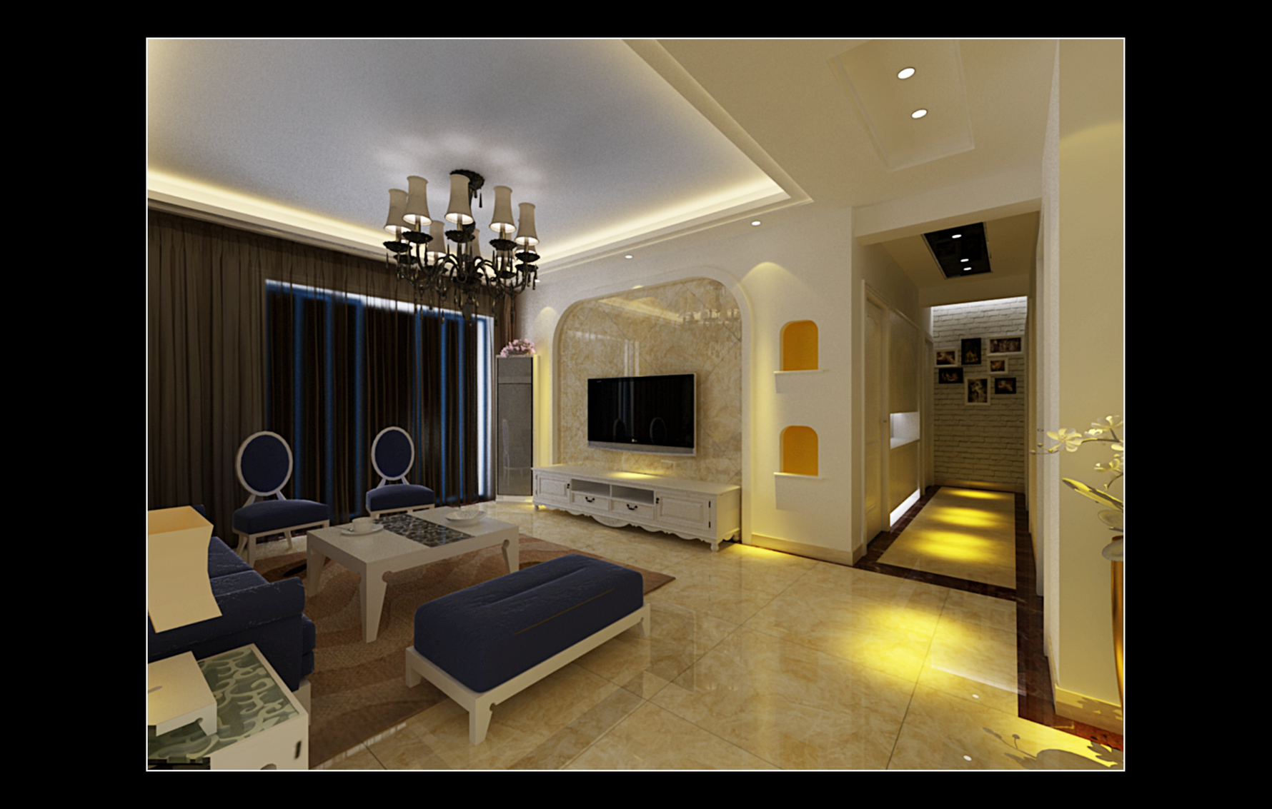 现代风格四室二厅装修设计效果图