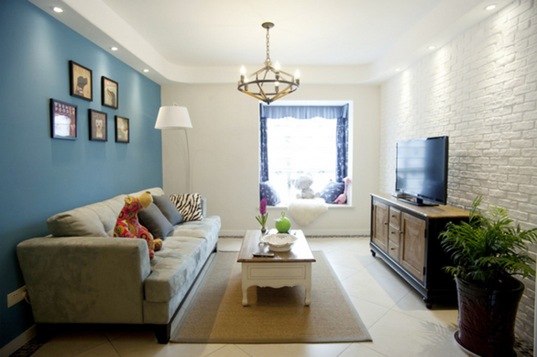 蓝色妖姬 - 地中海风格两室两厅装修效果图 - 哈妹设计效果图 - 每平每屋·设计家