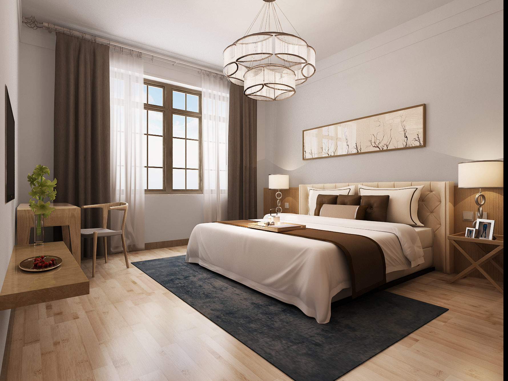 现代风格主卧装修设计效果图