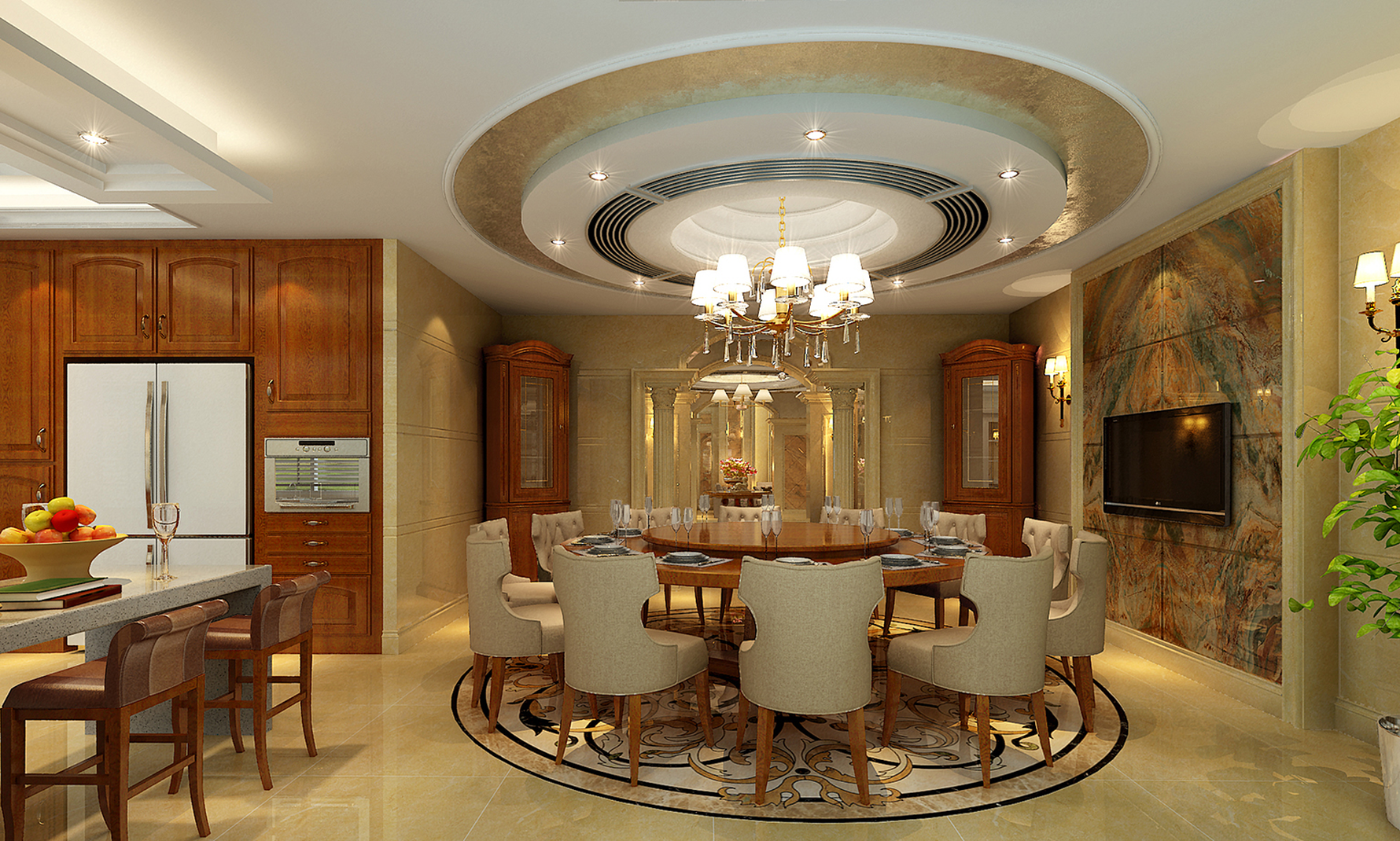 私人自建独栋别墅 - 欧式风格装修效果图 - 冯韬设计效果图 - 躺平